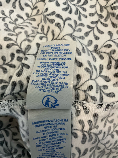 Boden Amelie Jersey Dress 10P Petite Black White Vine Print Modal Cotton