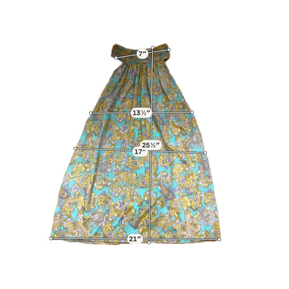 Chelsea &amp; Theodore Green Yellow Paisley 2-Piece Maxi Skirt Set Size Large