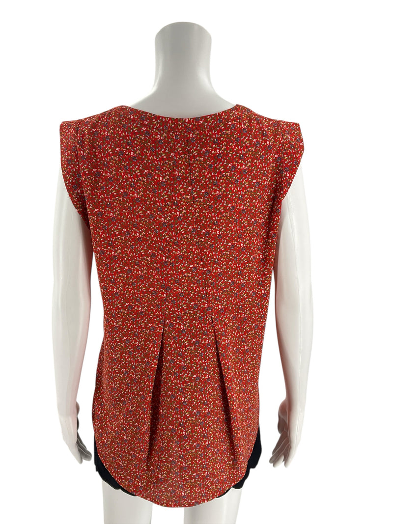 Pleione Orange/Multi Floral Pre-Owned Ladies Top - Size Medium - Margaret’s Fine Consignment