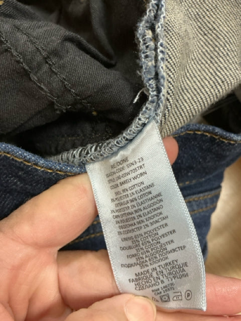 Re/Done High Rise Stove Pipe Jeans Blue Denim Size 6