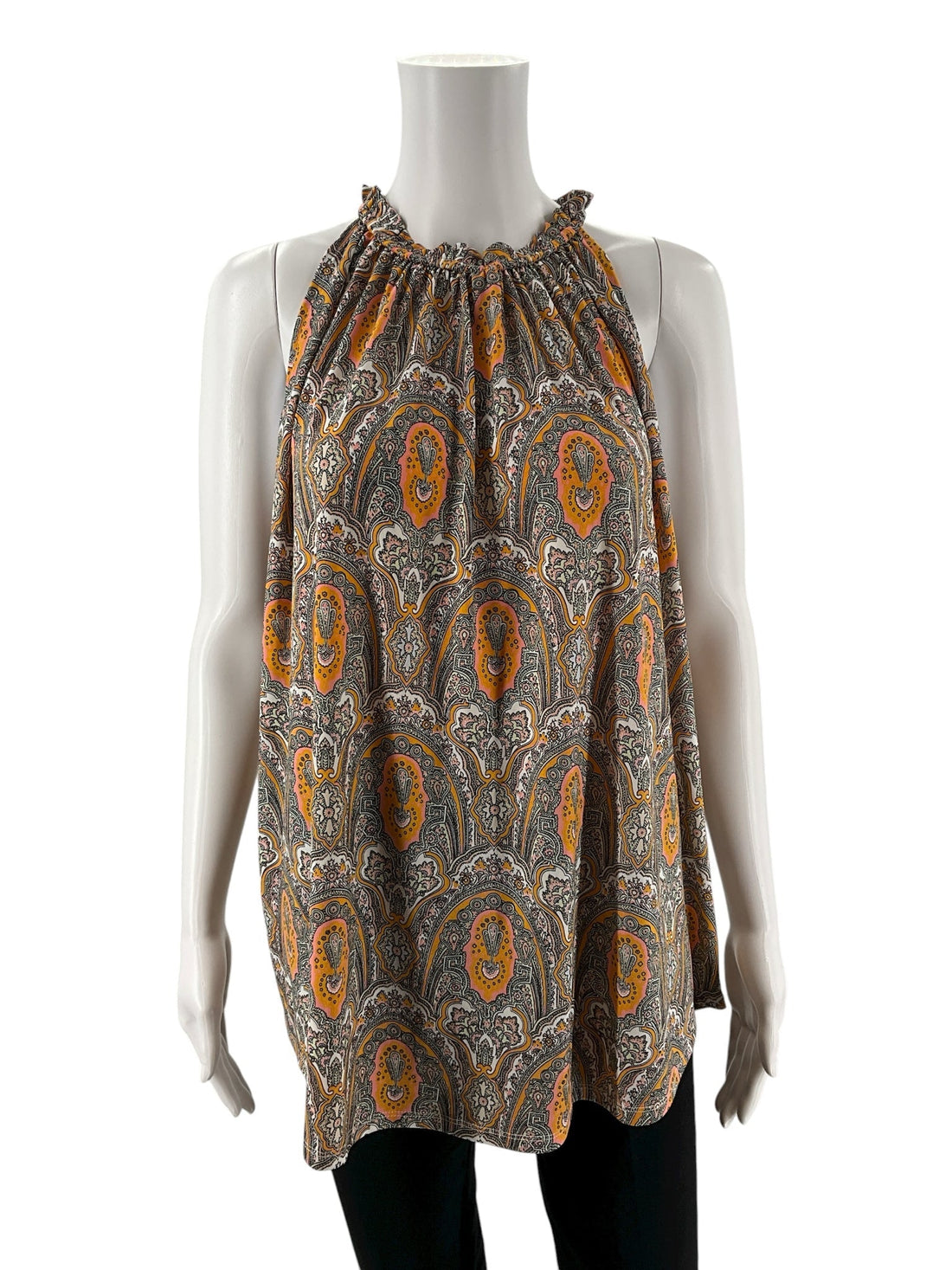 Ann Taylor White/Pink/Yellow Print Pre-Owned Top - Size XL - Margaret’s Fine Consignment