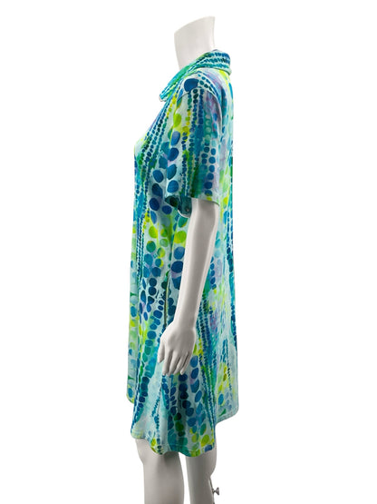 Parsley &amp; Sage Watercolor Dot Half-Zip Tunic Dress Size Medium