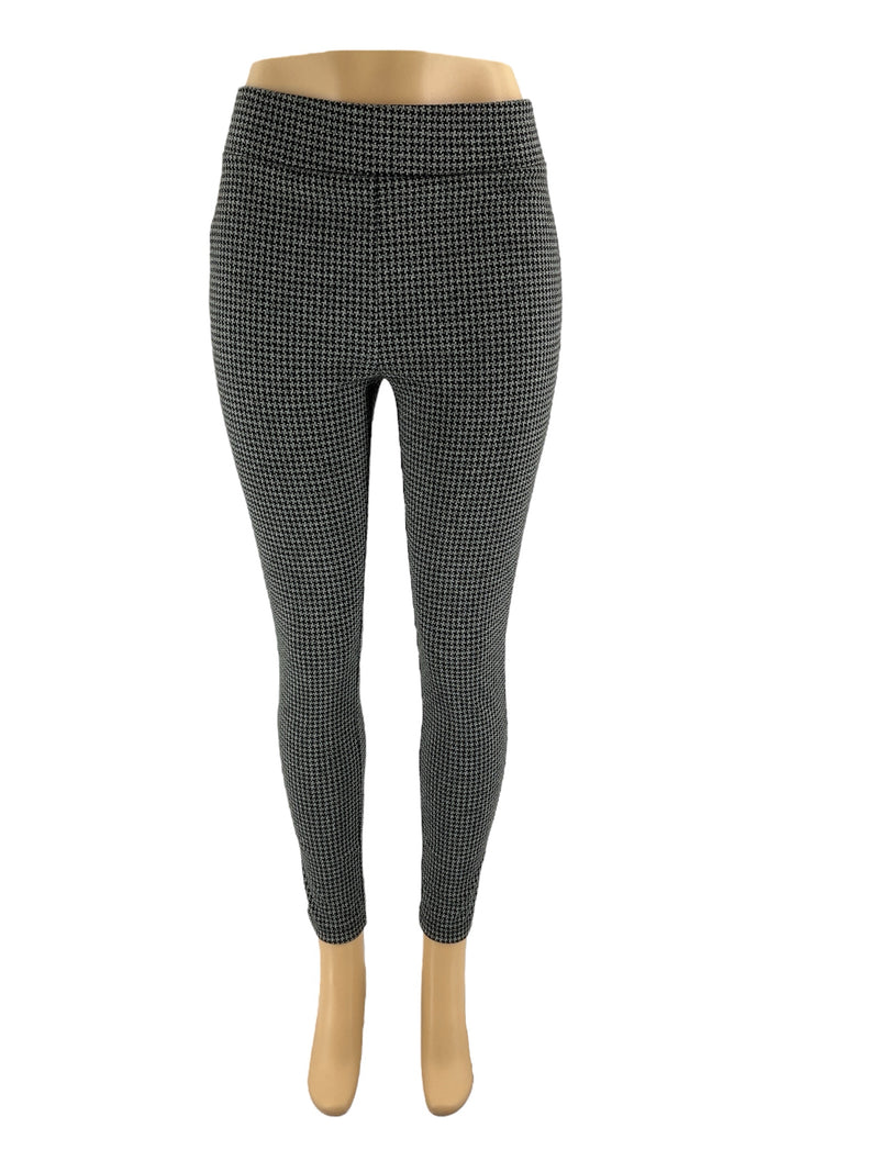 Loft Gray/Black Houndstooth Pre-Owned Ladies Pants - Size Small
