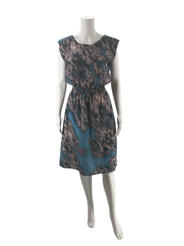 BETABRAND Blue/Purple/Gray Print Pre-Owned Ladies Dress - Size Small