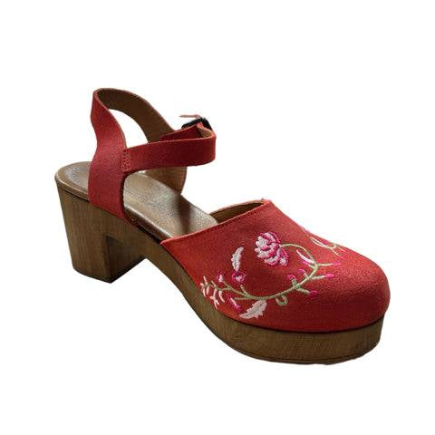 Eric Michael Orange Floral Ladies Pre-Owned Clogs - Size 7/7.5 - Margaret’s Fine Consignment