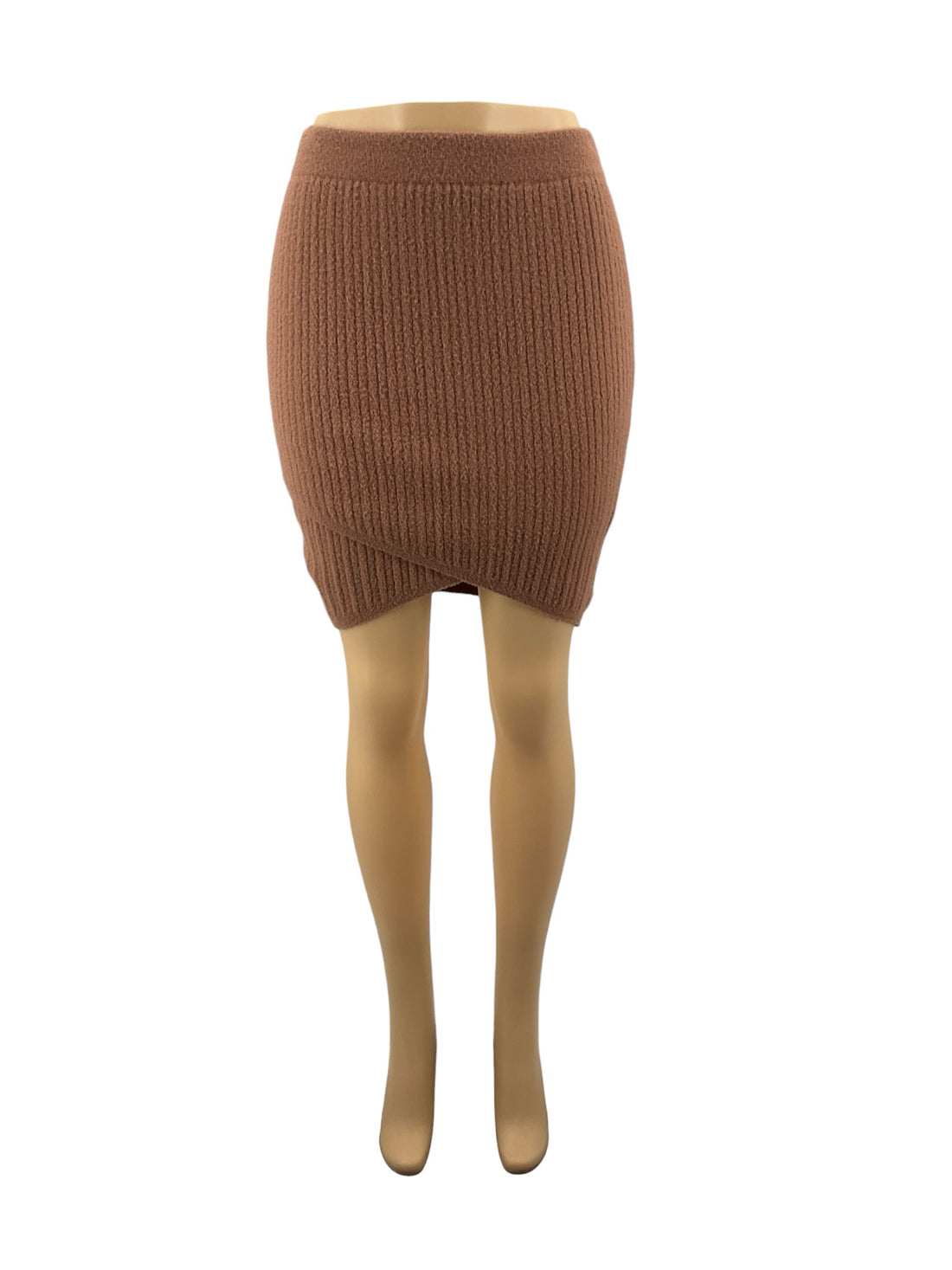 Express RUST Skirt Ribbed Knit Bodycon Mini Skirt Rust Brown NWT Size Small - Size S