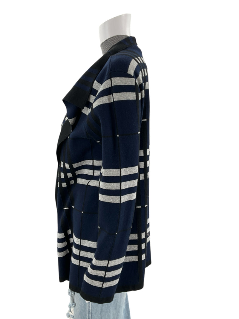 Gerry Weber Black/Blue/Gray Print Pre-Owned Ladies Shrug - Size 12