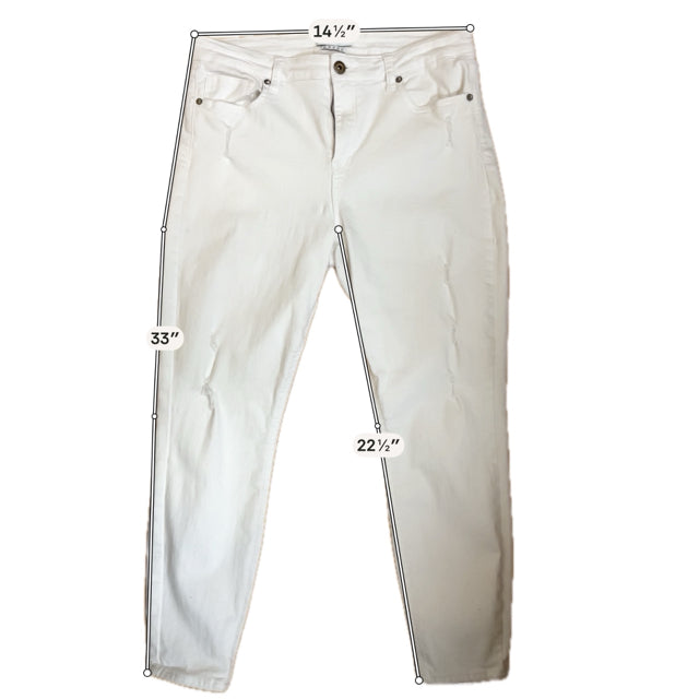 Pistola Aline High Rise Crop Skinny Jeans White Distressed Size 31
