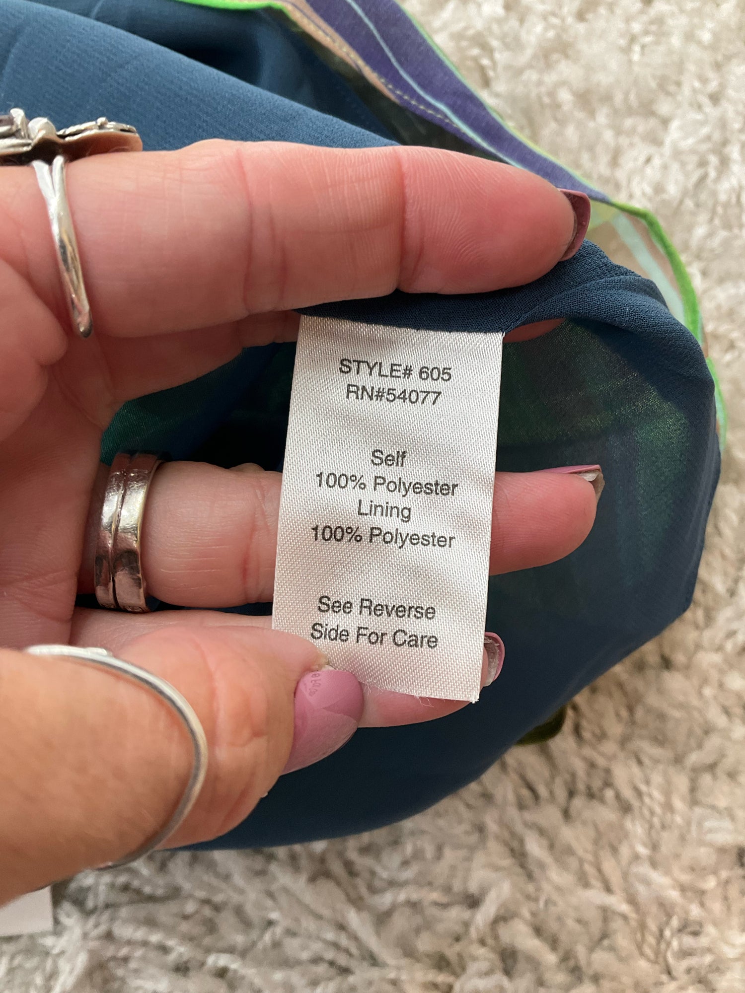 Cabi Green/Multi Print Pre-Owned Ladies Top - Size Large