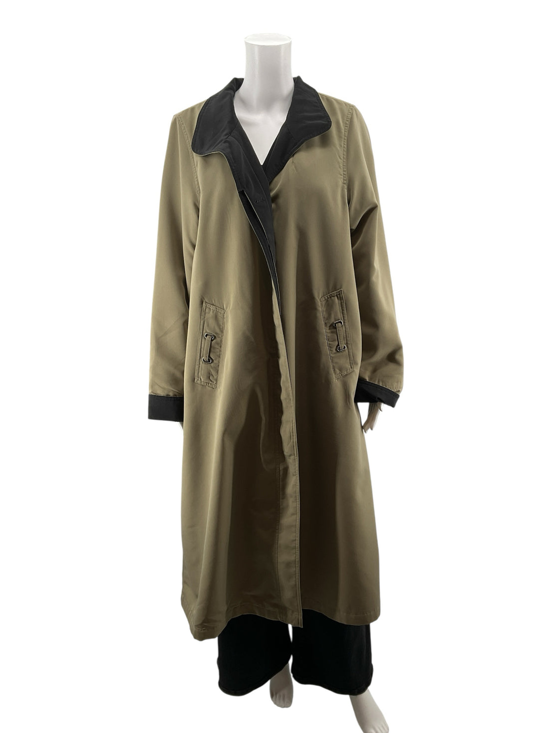 Chadwicks Olive/black Solid Pre-Owned Coat - Size Petite Large - Margaret’s Fine Consignment