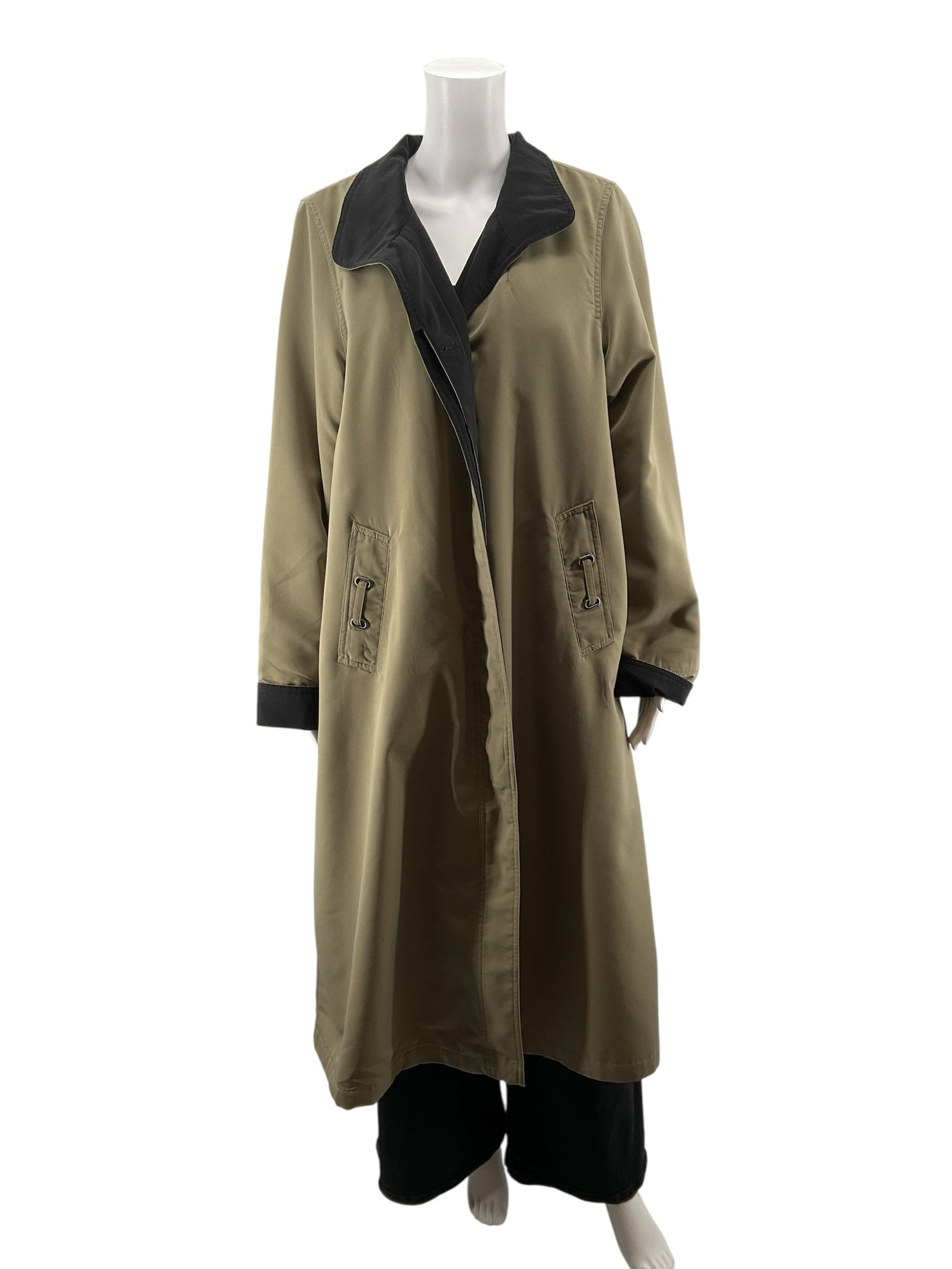 Chadwicks Olive/black Solid Pre-Owned Coat - Size Petite Large - Margaret’s Fine Consignment