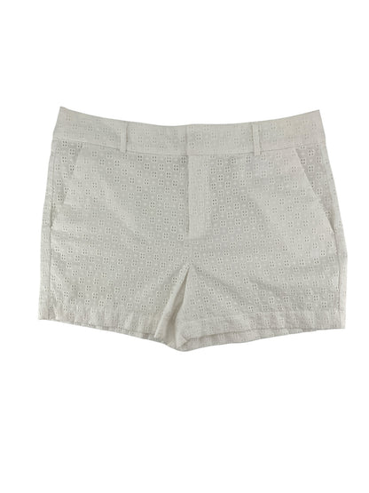Banana Republic White Eyelet Shorts Size 10 Cotton Lined Scalloped Hem