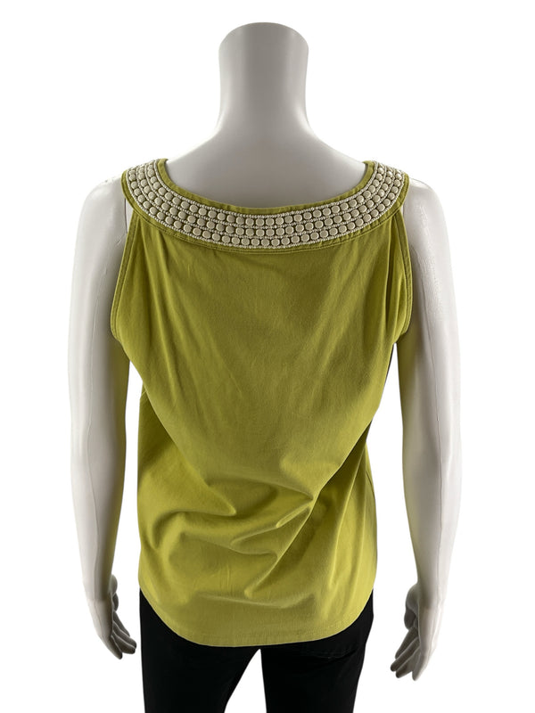 Talbots Green Beaded Pre-Owned Ladies Top - Size Medium Petite