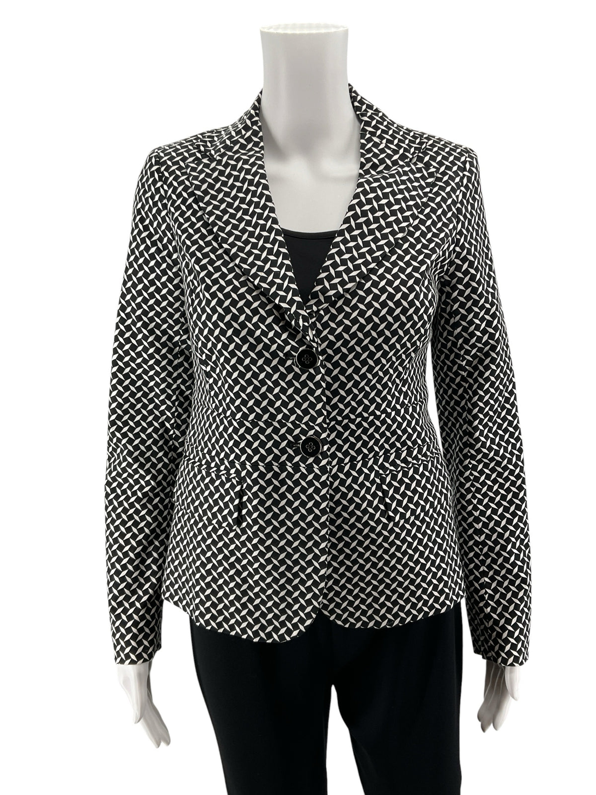 New York &amp; Company Geometric Cube Print Stretch Blazer Size 2