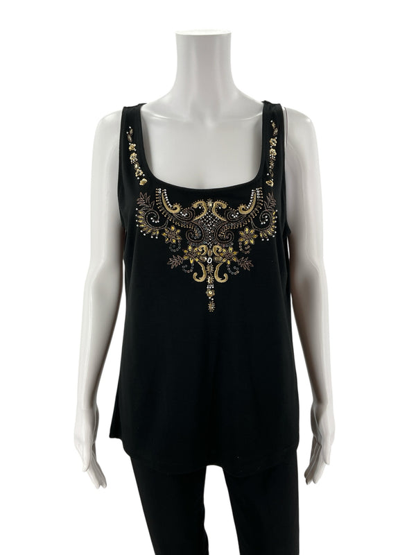 Peter Nygard Black Sequin Pre-Owned Ladies Top - Size Large