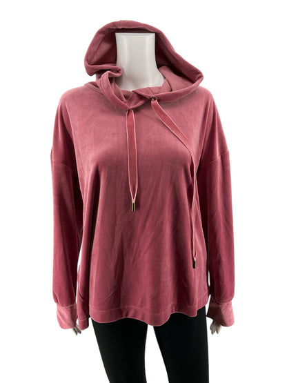 Domisily Crushed Velour Oversized Pullover Hoodie Sweatshirt XL Mauve