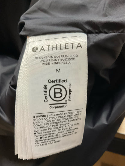 Athleta Downtown Puffer Vest Antiqued Bronze Funnel Neck Size Medium