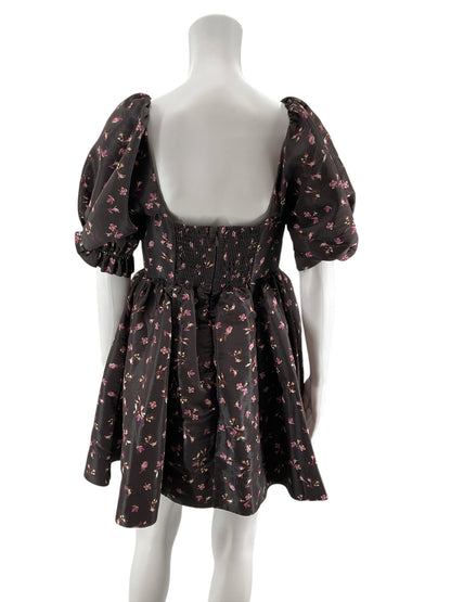 Maeve Anthropologie Smocked Taffeta Floral Mini Dress Size Small NWT
