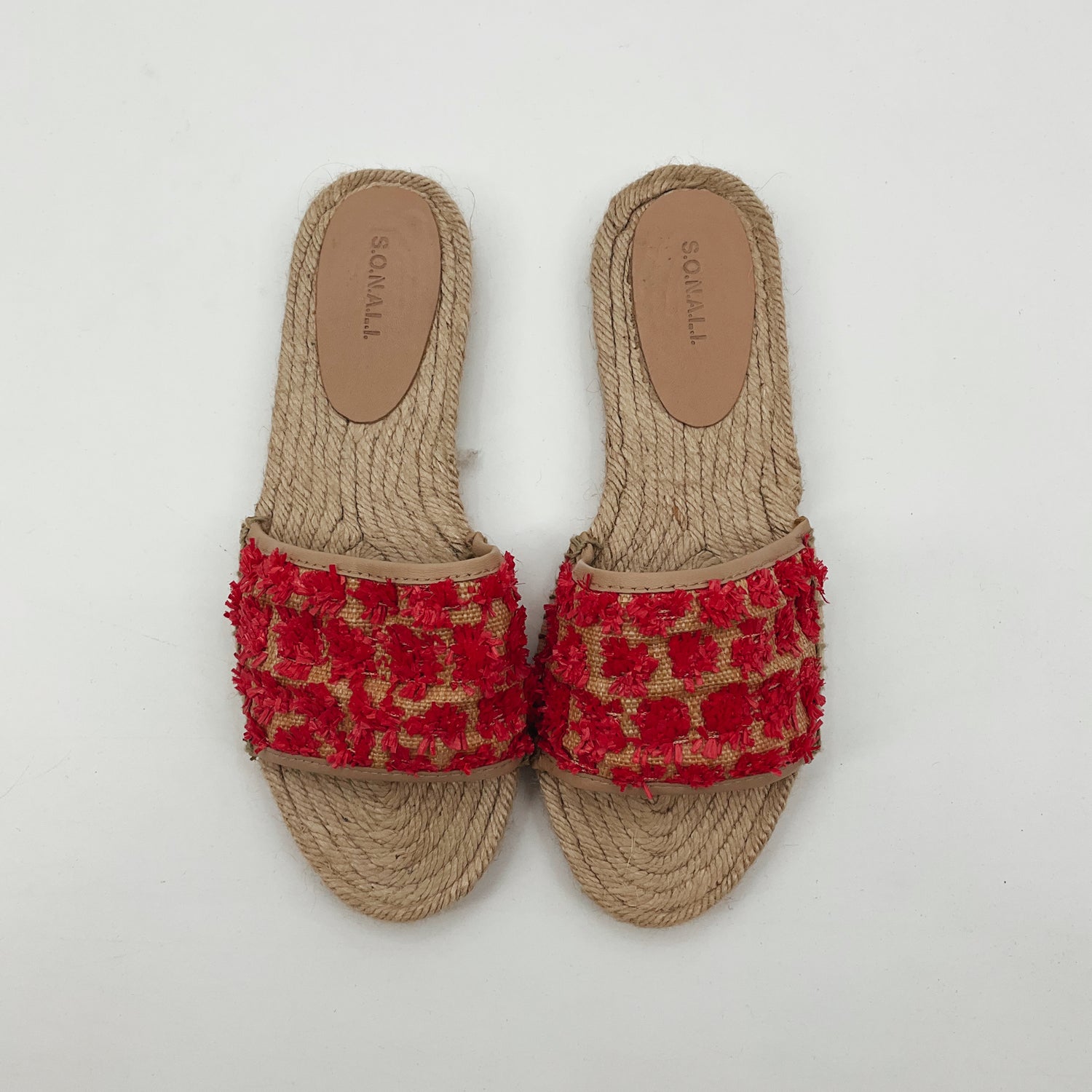 S.O.N.A.M.A.L.E Woven Raffia Espadrille Slide Sandals | Size 7/7.5