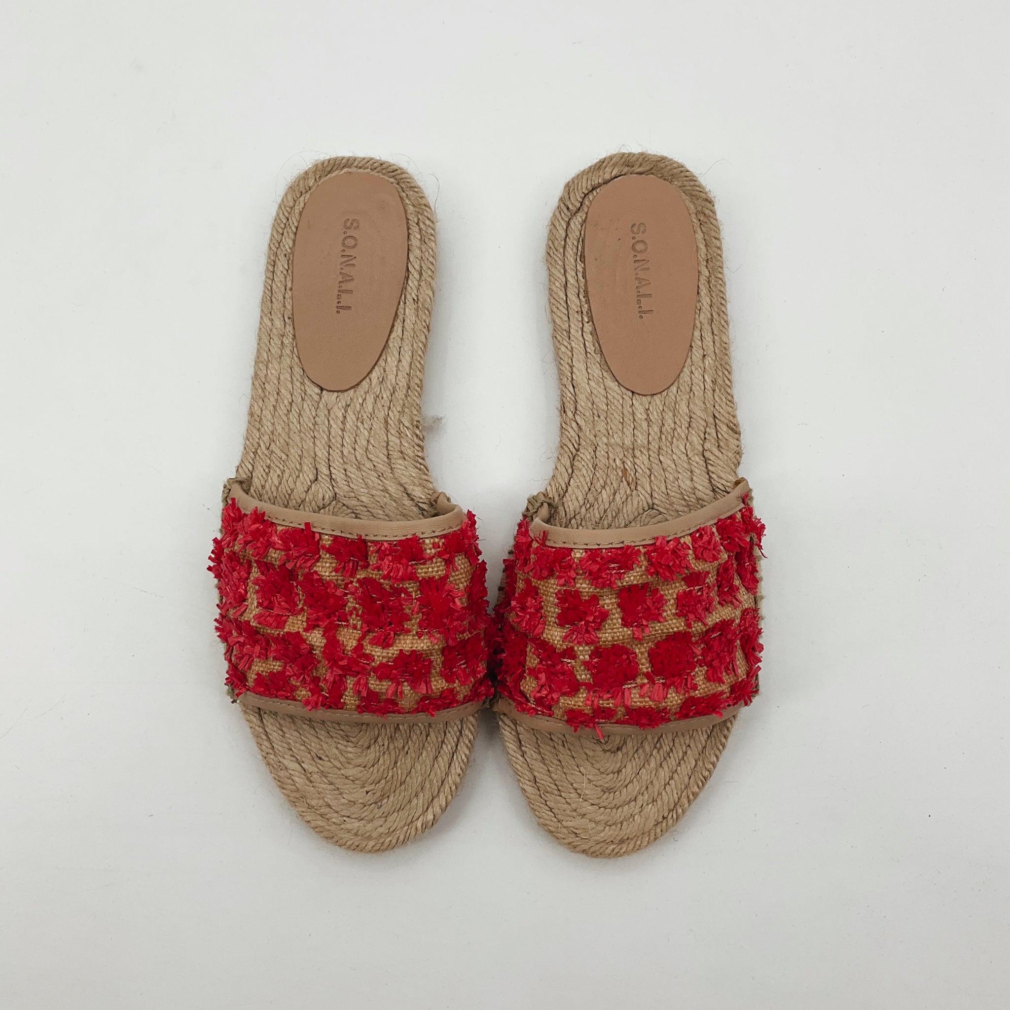 S.O.N.A.M.A.L.E Woven Raffia Espadrille Slide Sandals | Size 7/7.5