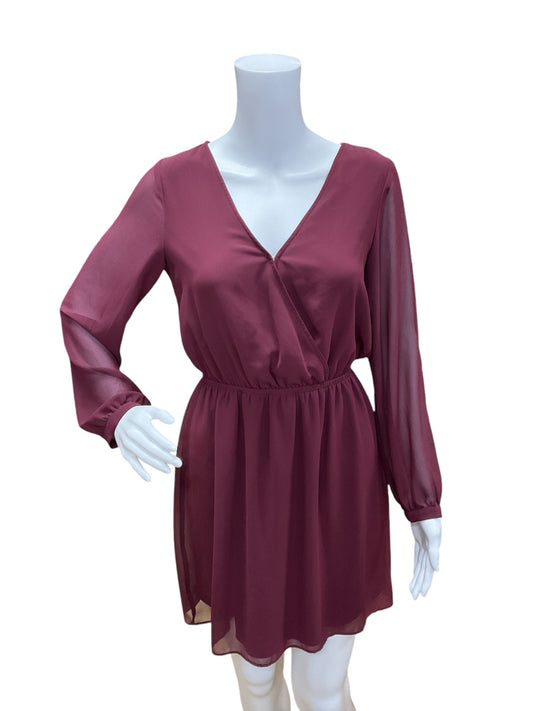 Express Size XS maroon Solid Pre-Owned Dress