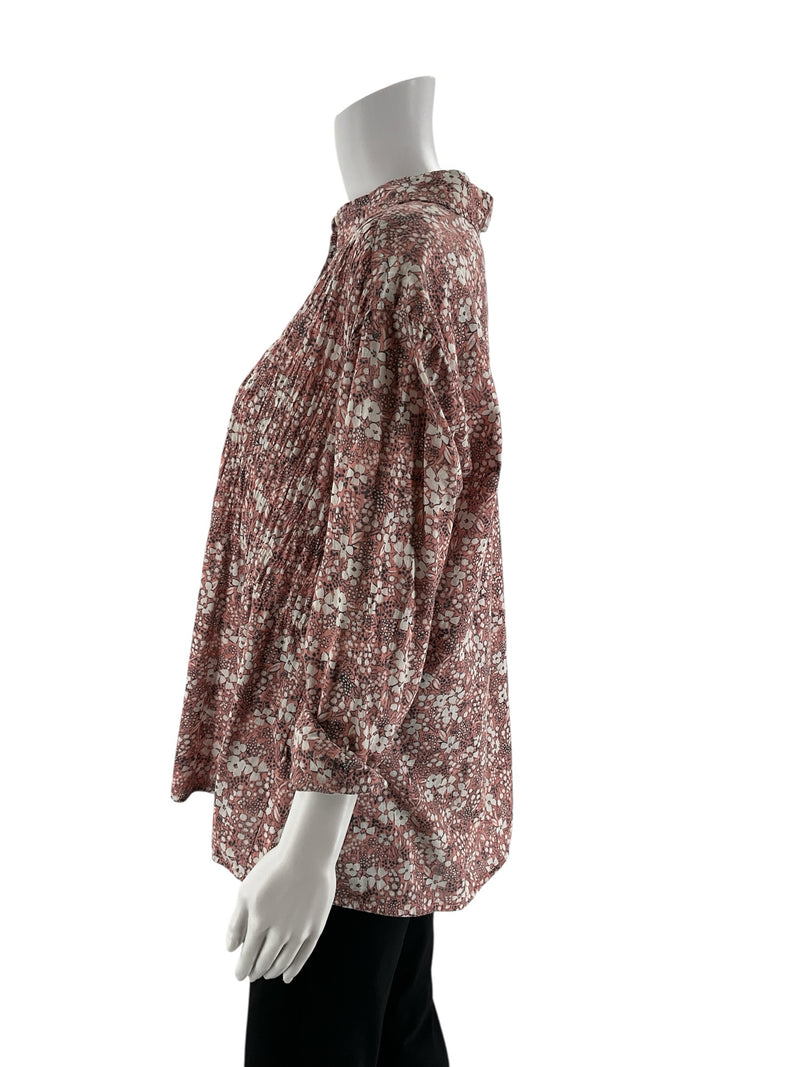 Pilcro & Letterpress pink/white Floral Pre-Owned Ladies Top - Size XS