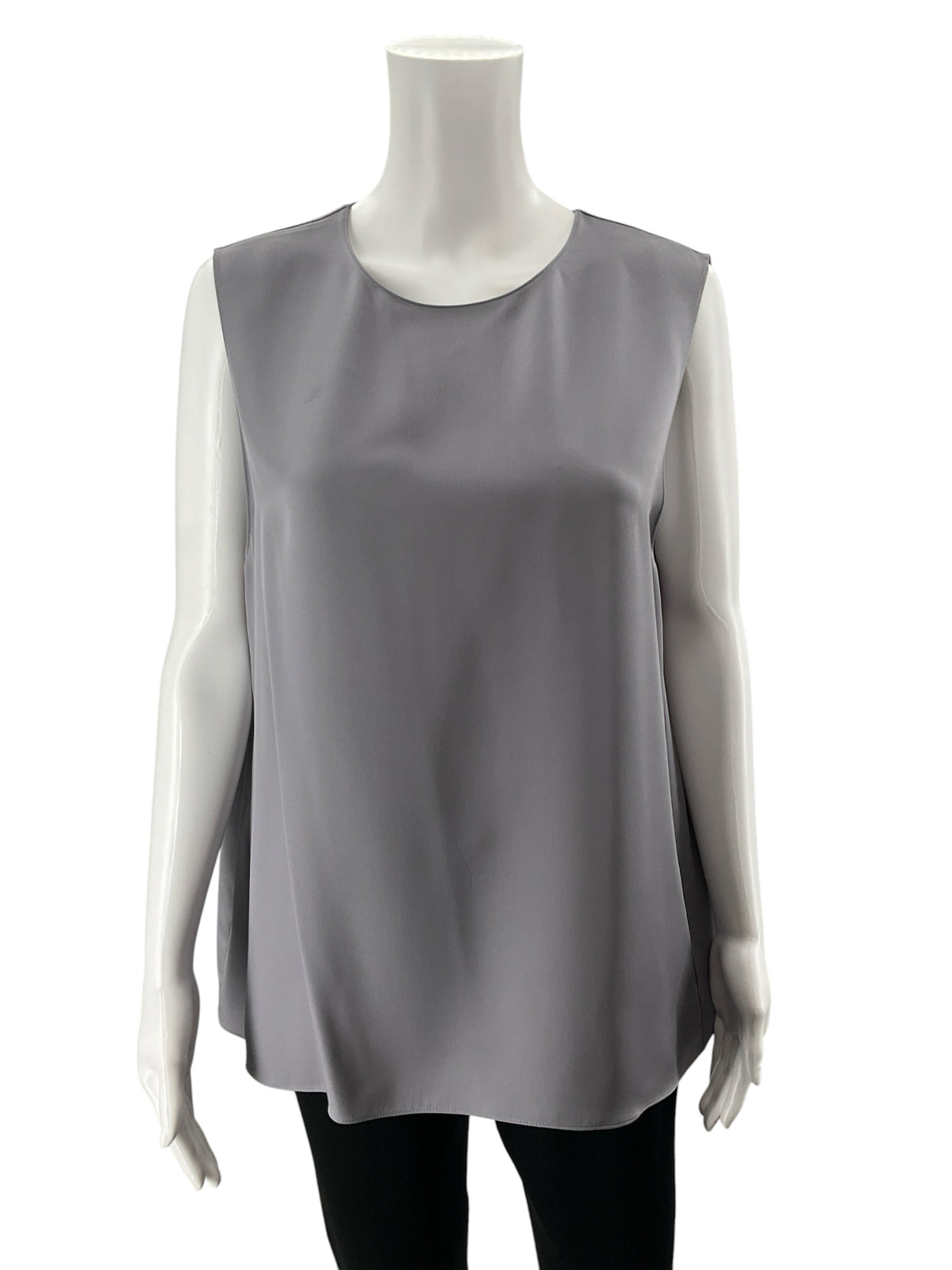 Theory Gray 100% Silk Straight Shell Modern GGT Sleeveless Blouse Size XL - ONLINE ONLY