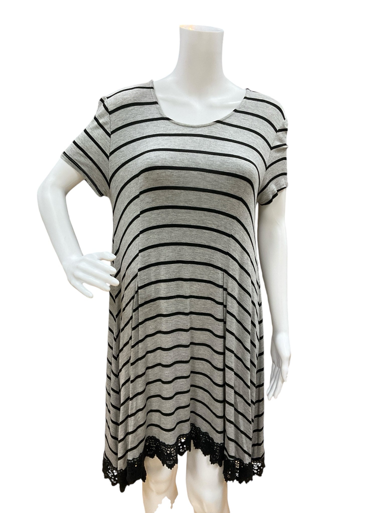 Altar'd State Gray/black Stripe Dress Size Small - Close up