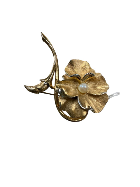No Brand Gold Flower Brooch