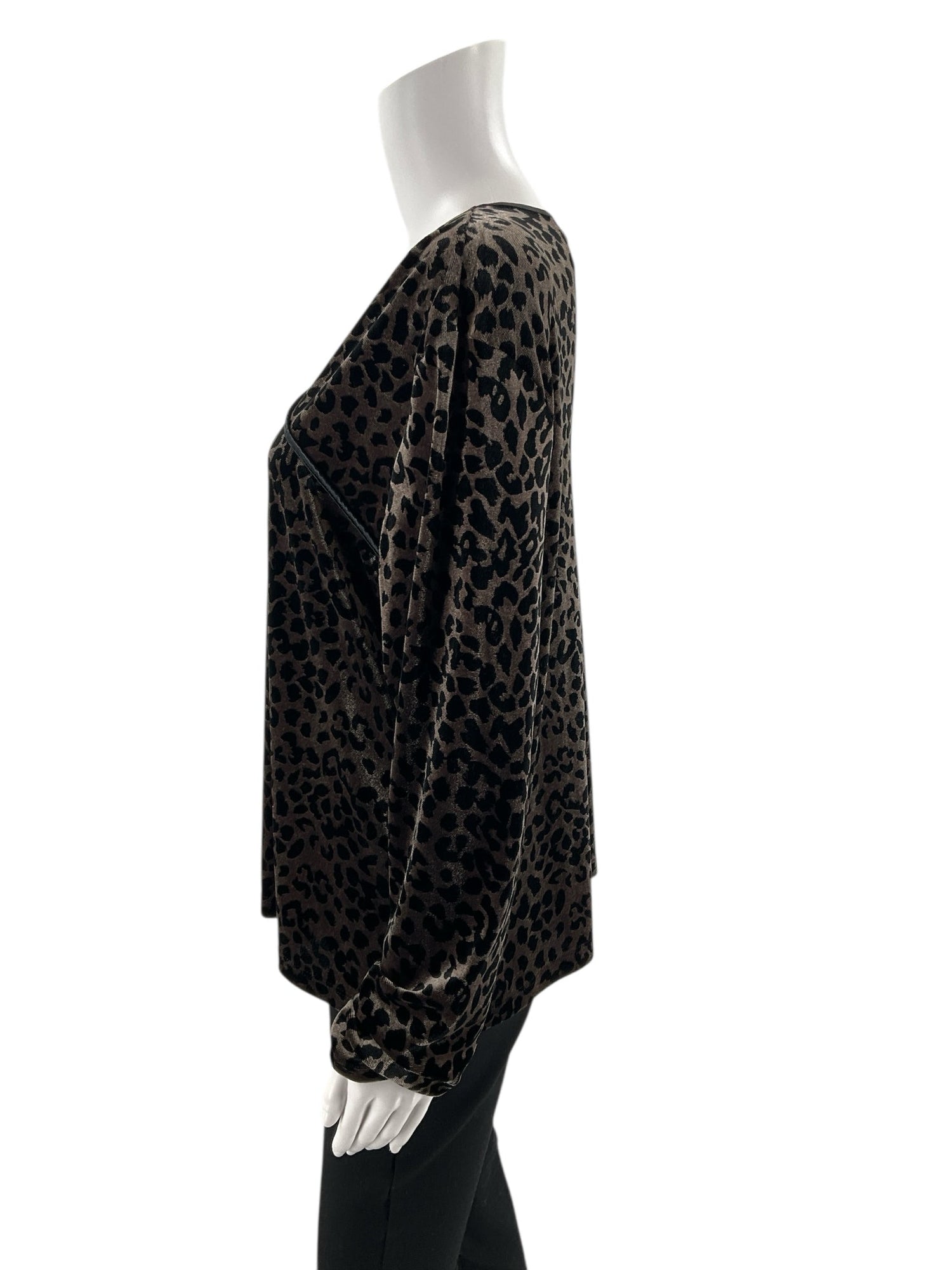 Worthington - brown/black Cheetah Pre-Owned Ladies Casual Top - Size XL