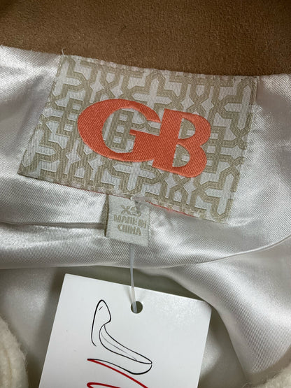 GB Colorblock Sleeveless Tunic Vest Wool Blend Cream Taupe XS