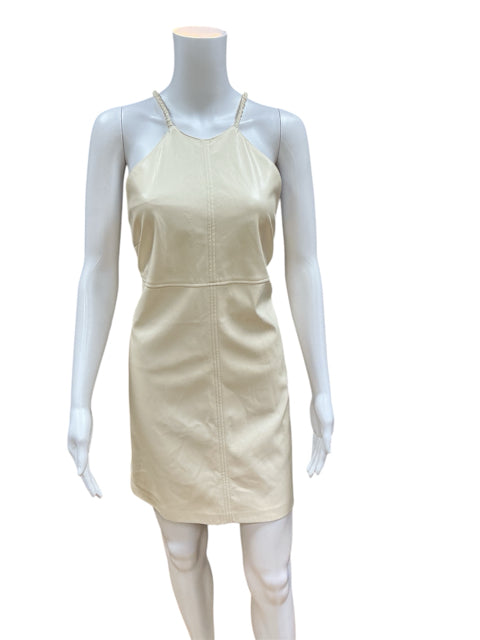 Steve Madden Size M Cream Solid Dress