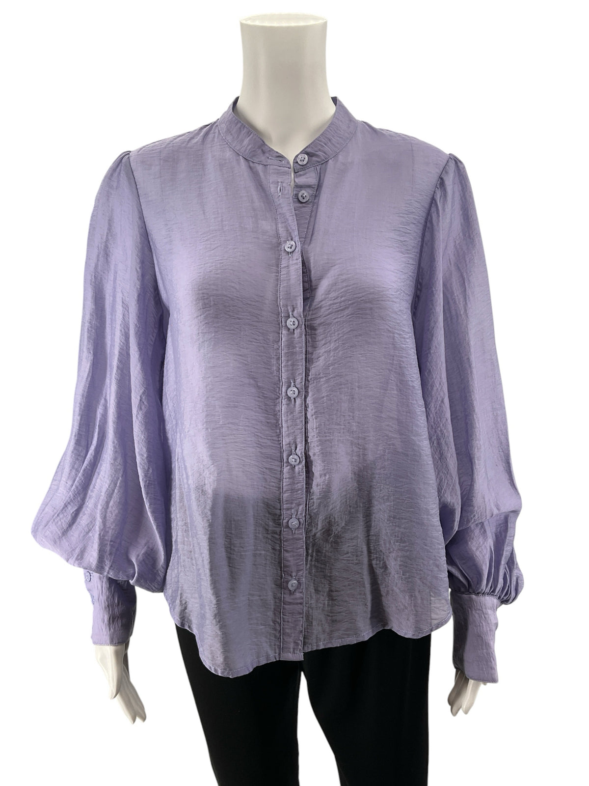 Anthropologie Dusty Lavender Long Sleeve Button Down Blouse Size Small - ONLINE ONLY