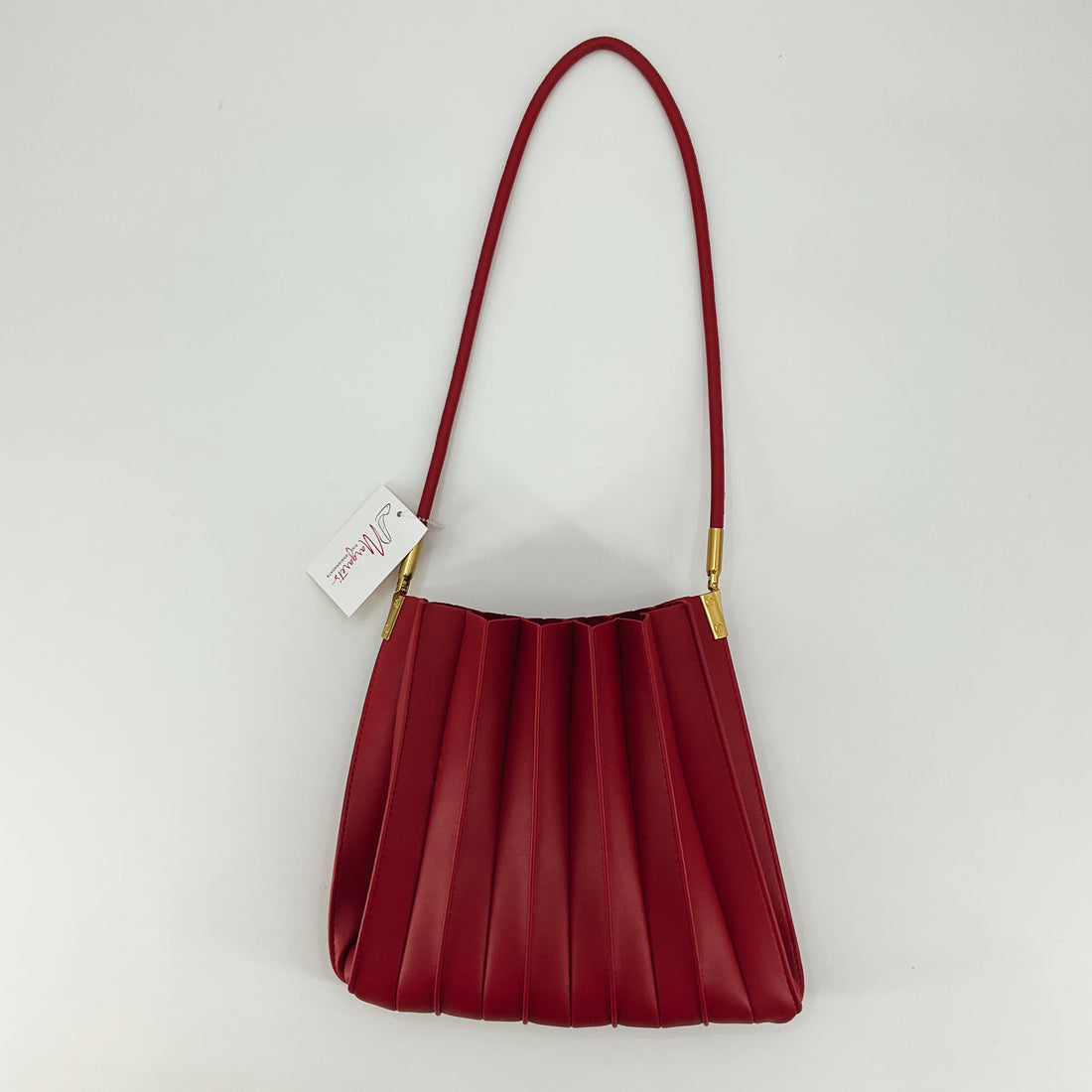 Melle Bianco Red Pleated Pre-Owned Ladies Purse