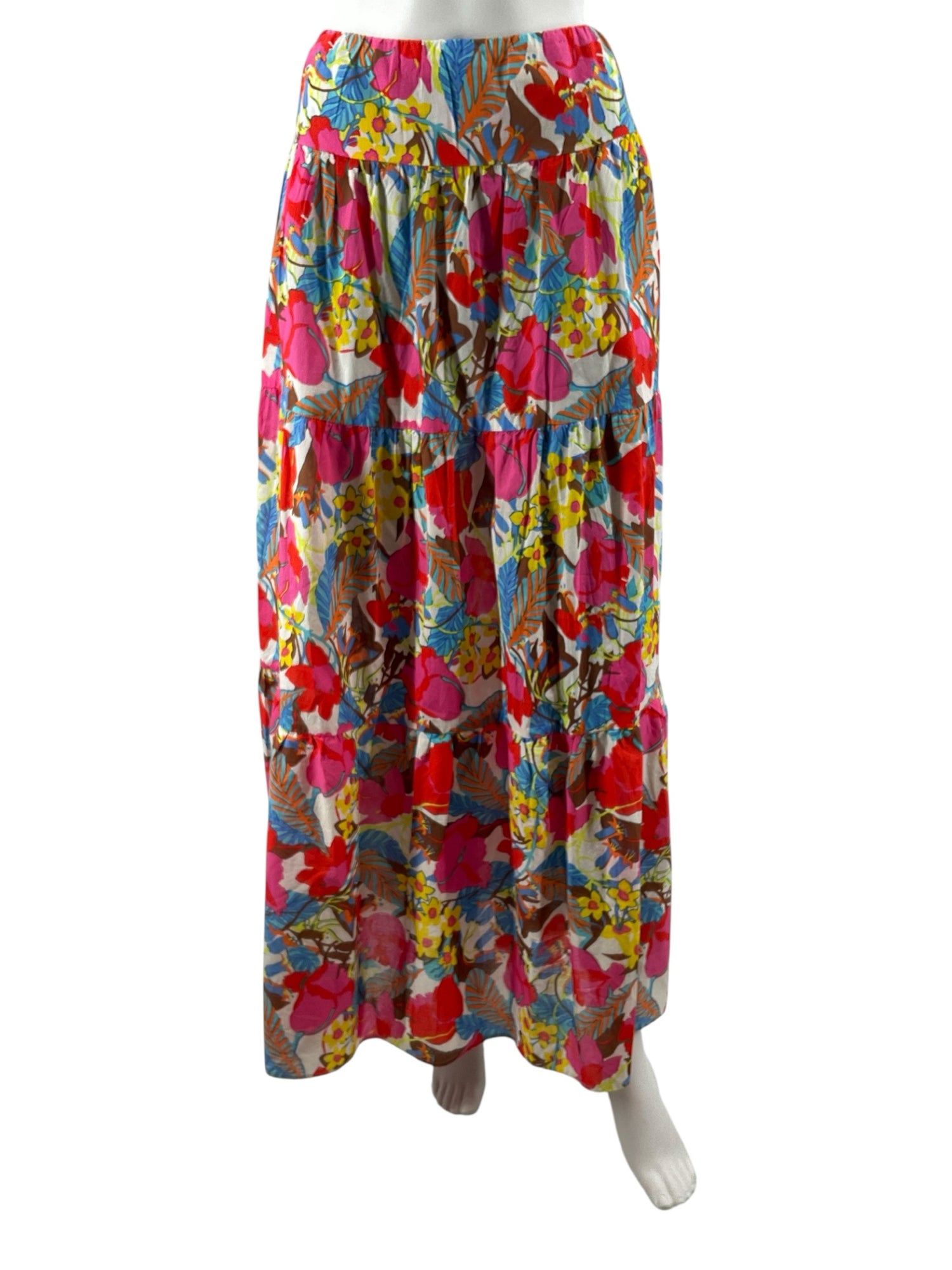 J. McLaughlin Masie Tiered Floral Cotton Maxi Skirt NWT | Size Small