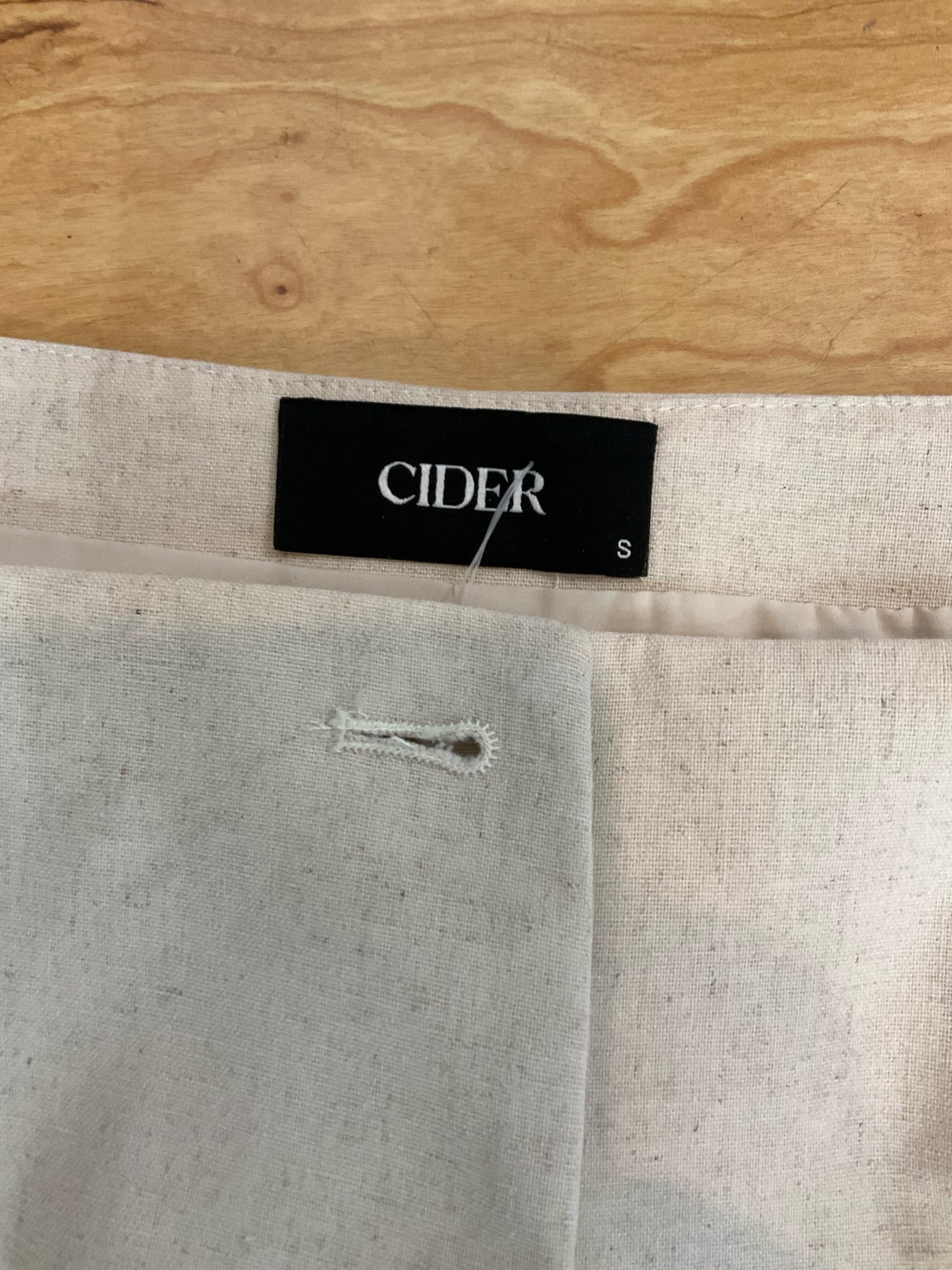 Cider Beige Linen Blend Button Front Cami Mini Dress Size Small