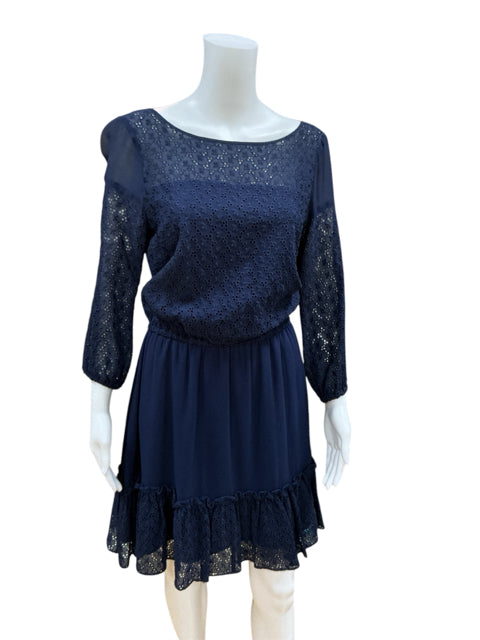 Shoshanna Size 8 Navy Crochet Dress