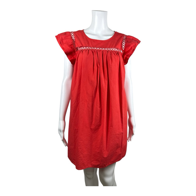 La Ven Red Ruffle Sleeve Sheath Dress Size Small