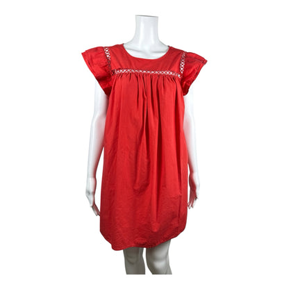 La Ven Red Ruffle Sleeve Sheath Dress Size Small