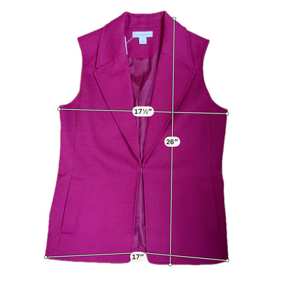 Liz Claiborne Raspberry Pink Notched Lapel Blazer Vest Size 6