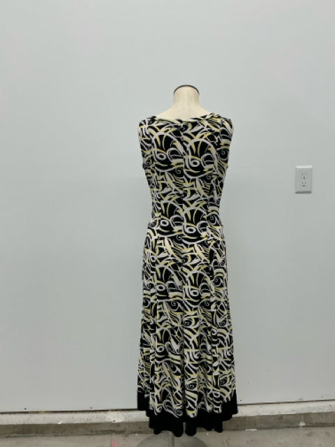 Perceptions Yellow Black Floral Print Sleeveless Sheath Dress Size 8 - ONLINE ONLY