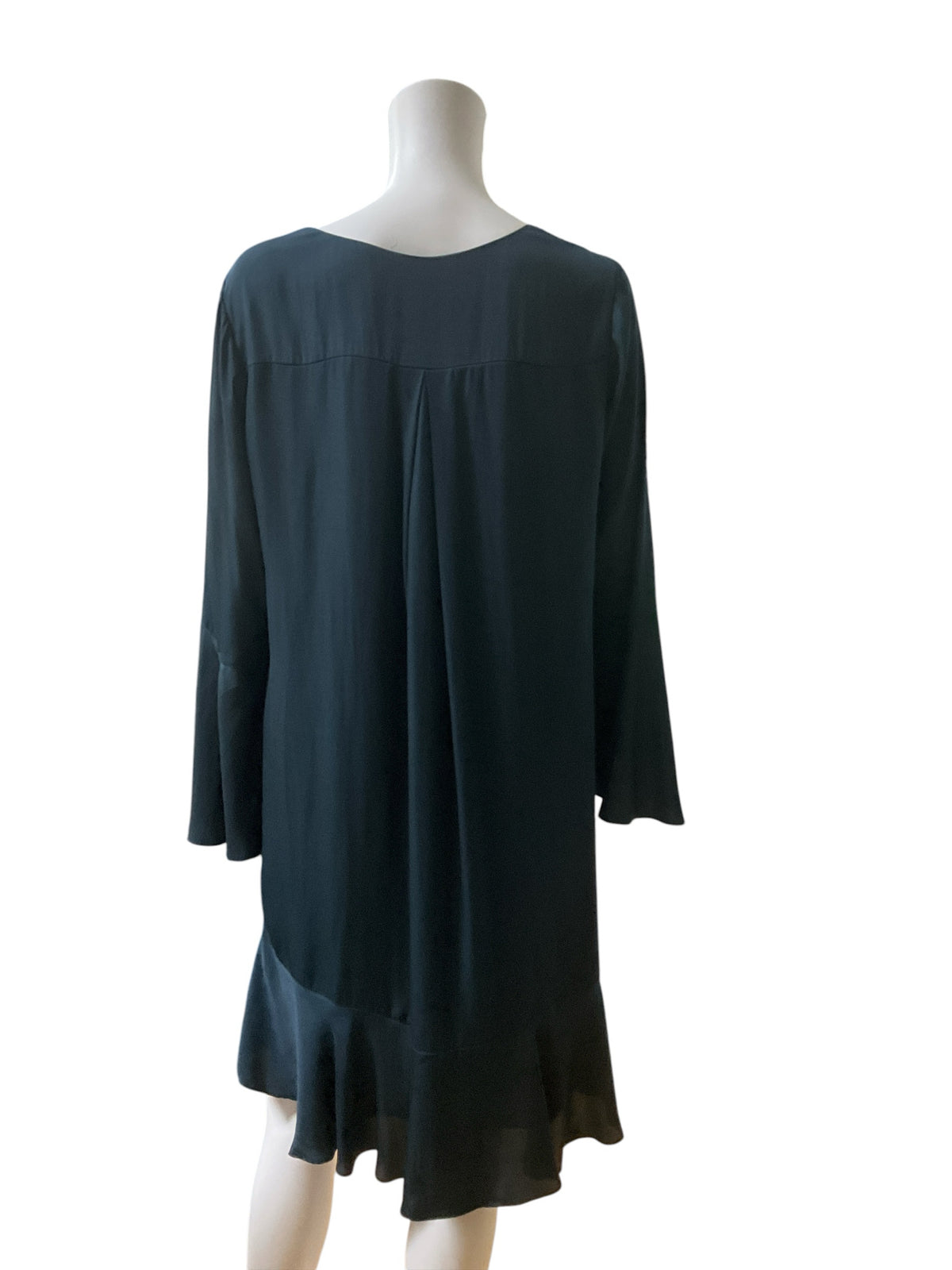 Maeve by Anthropologie Turquoise Solid V-Neck Bell Sleeve Dress Size M - ONLINE ONLY