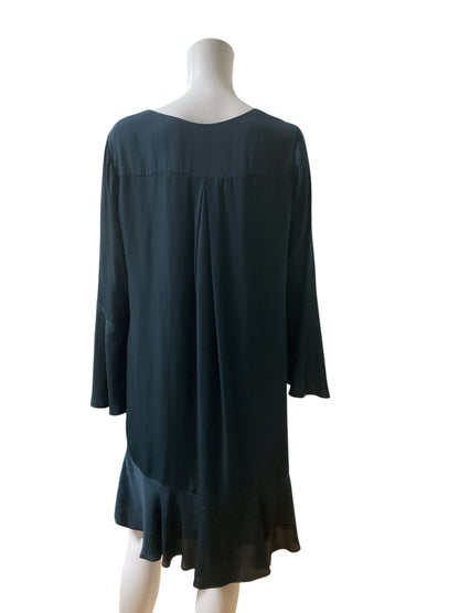 Maeve by Anthropologie Turquoise Solid V-Neck Bell Sleeve Dress Size M - ONLINE ONLY