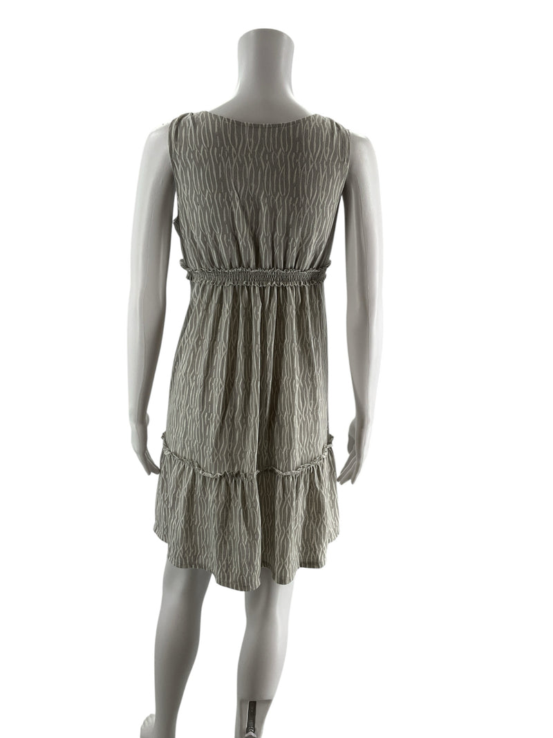 Loft Gray/White Print Pre-Owned Ladies Dress - Size XS