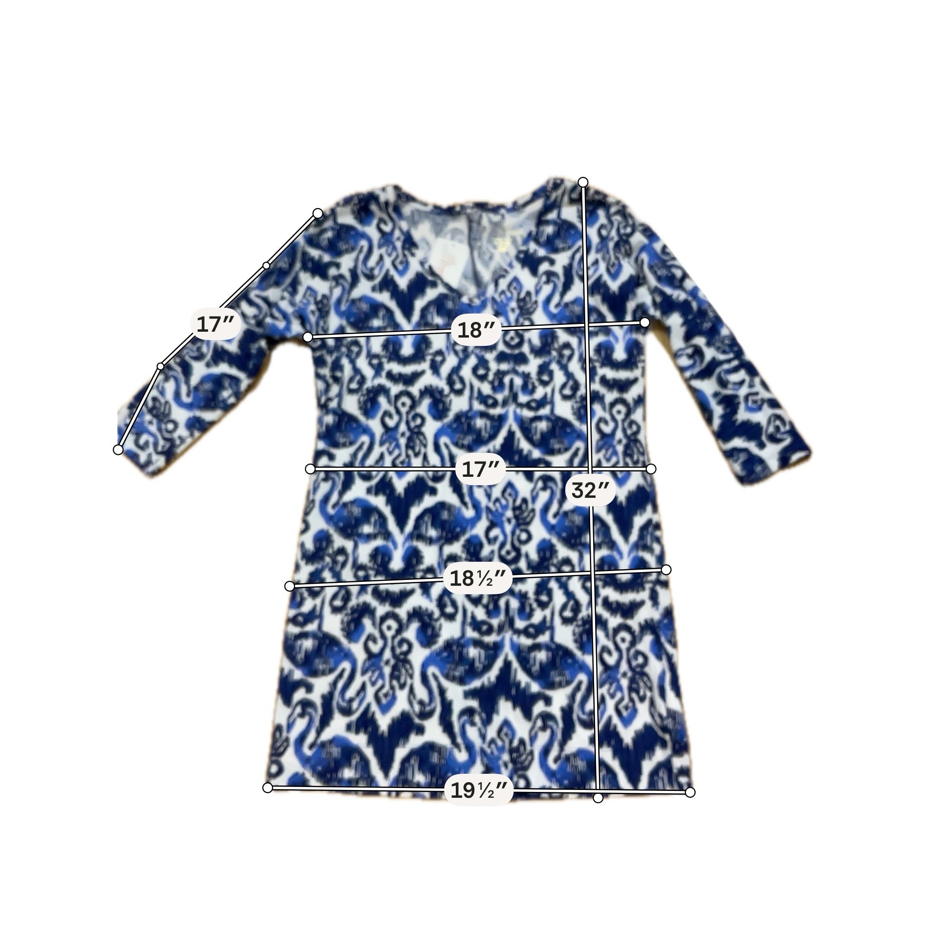 Lilly Pulitzer Kristen Swing Dress XS Gypsy Jungle Blue Pima Cotton Tunic
