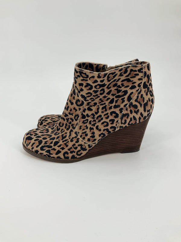 Sole Society Tan/Black Animal Pre-Owned Ladies Booties - Size 9