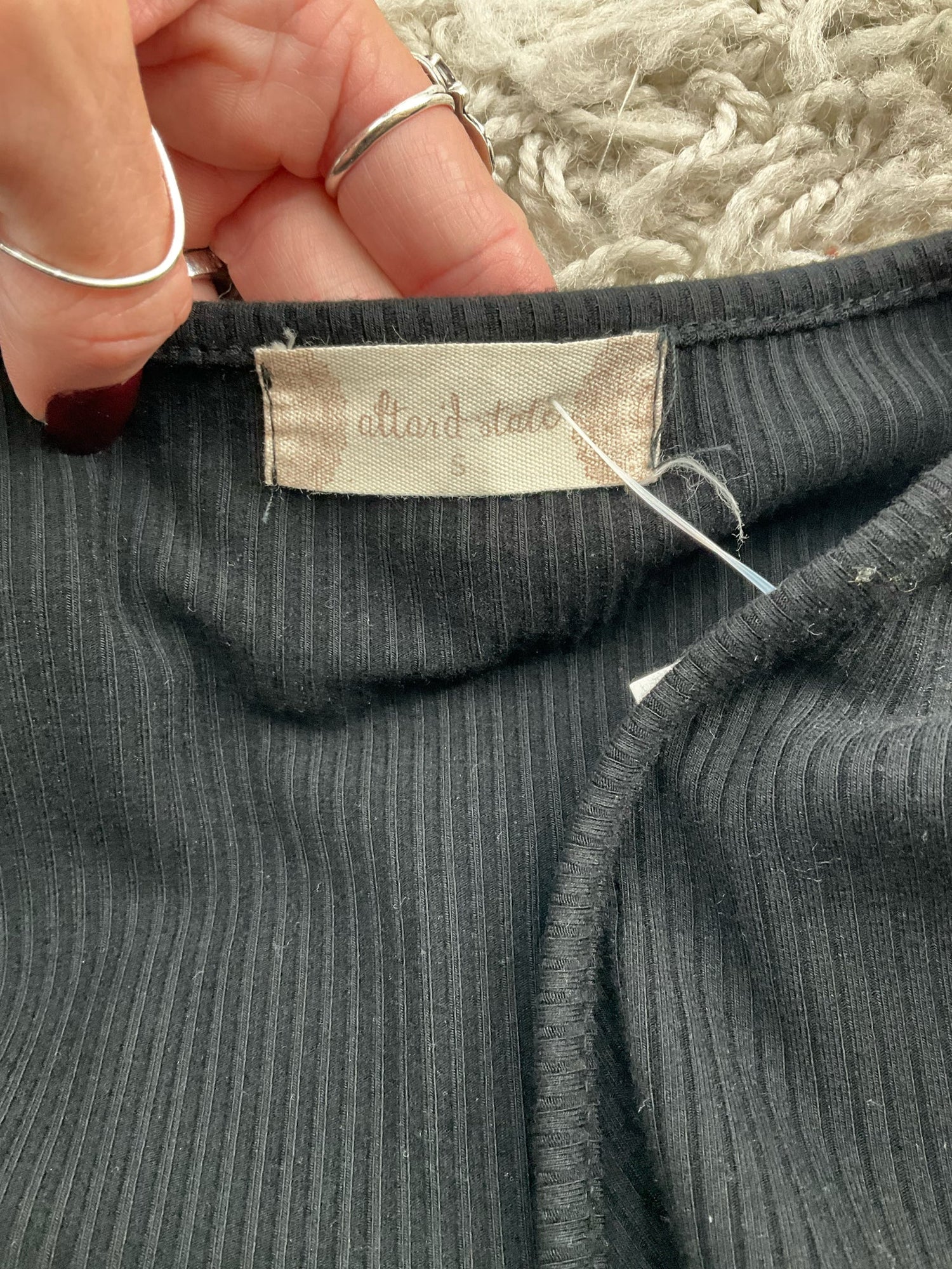 Black ribbed cropped top by Altar&