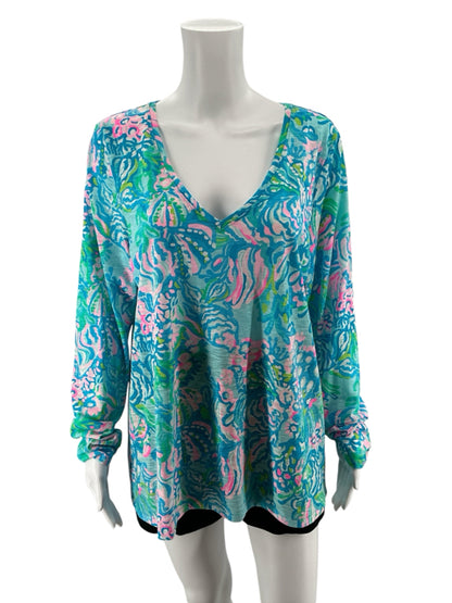 Lilly Pulitzer Nevie Top In A Flurry Print Tunic Size Large - ONLINE ONLY