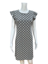 ELLE white/blue Sheath Blue & White Gingham Ruffle Sleeve Sheath Dress Size Small - Size S