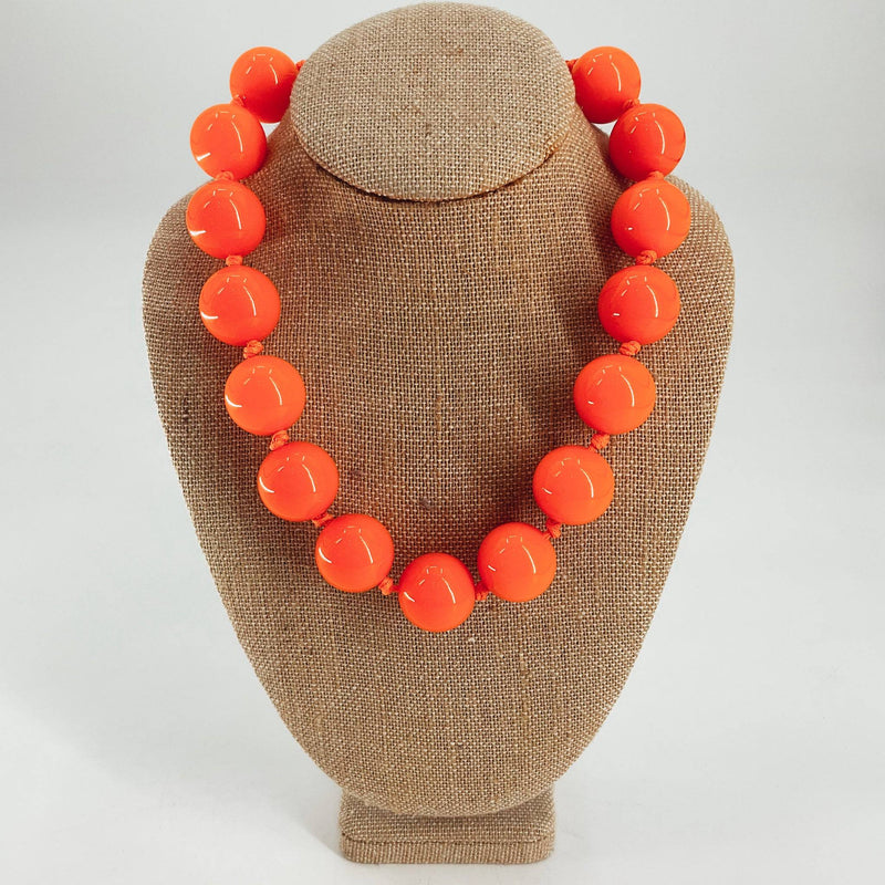 Orange beaded Necklace - Margaret’s Fine Consignment